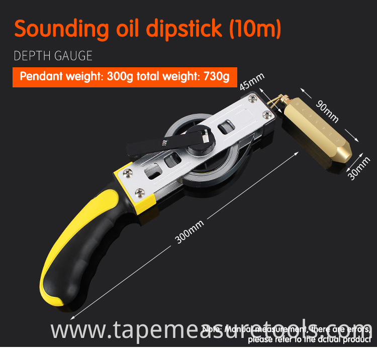 Wholesale custom oil dipstick 10m 15/20/30m oil well with depth sounding ruler sounding oil dipstick Copper hammer ruler